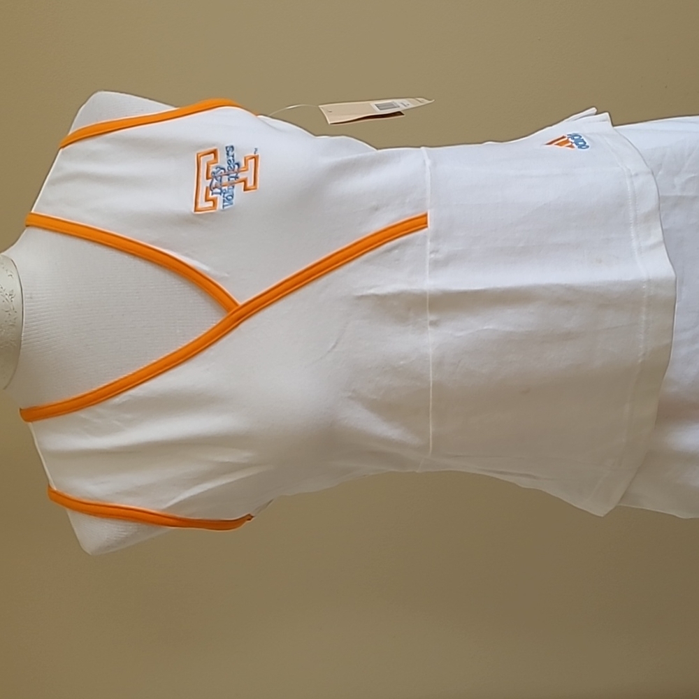 RARE Vintage Tennessee Lady Vols NEW UT ADIDAS Tennis Top White Racer Back Large